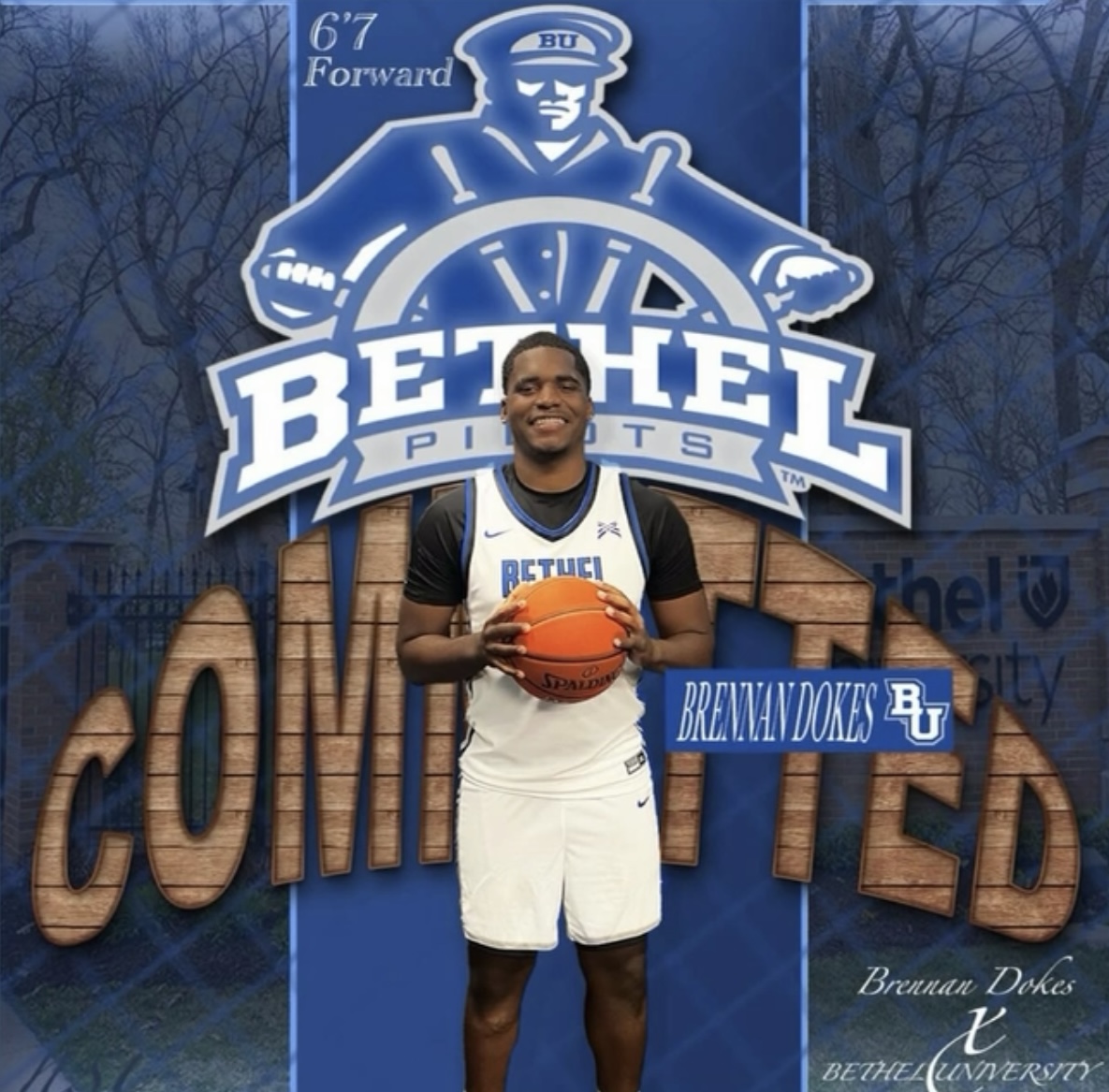 Brennan Dokes Bethel commitment graphic