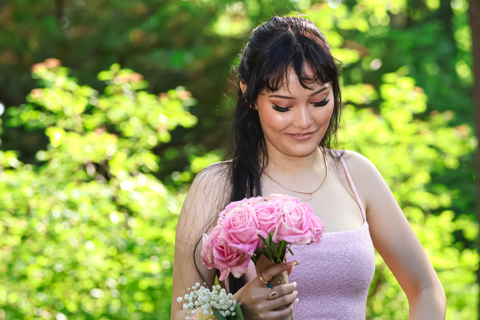 Prom bouquet portrait