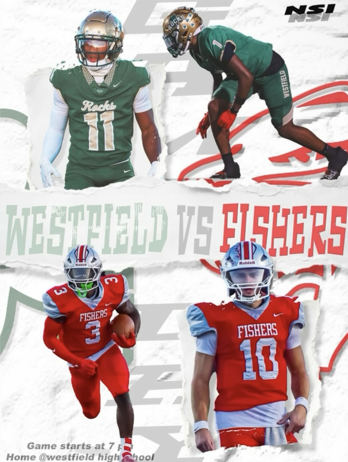 Westfield vs Fishers matchup graphic
