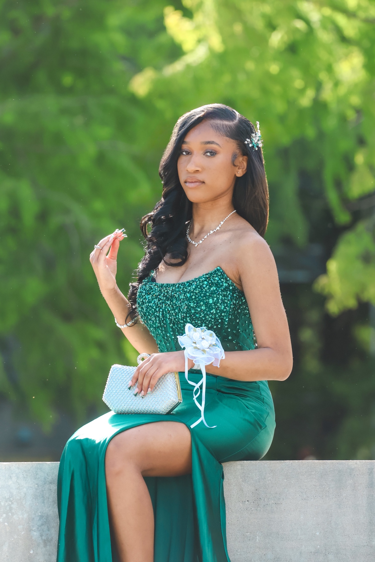 Seated prom portrait